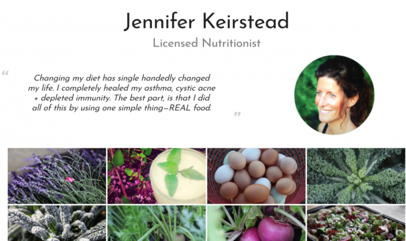 Jennifer Keirstead website header