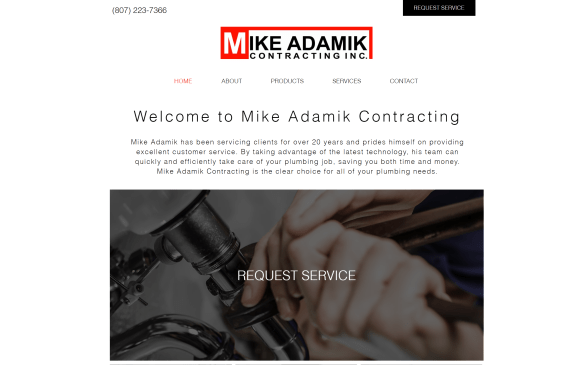 Mike Adamik contracting website header