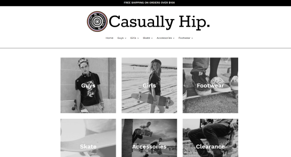 Casually Hip website header