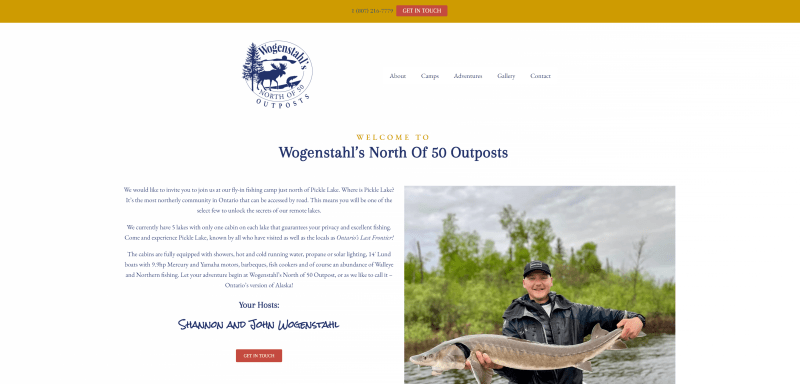 Wogenstahl's north of 50 website header