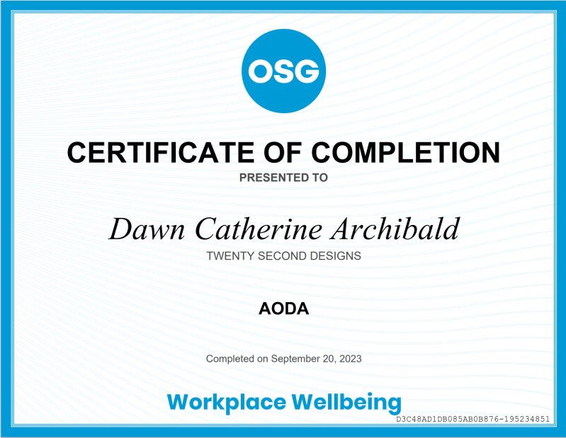 The Accessibility for Ontarians with Disabilities Act Certificate