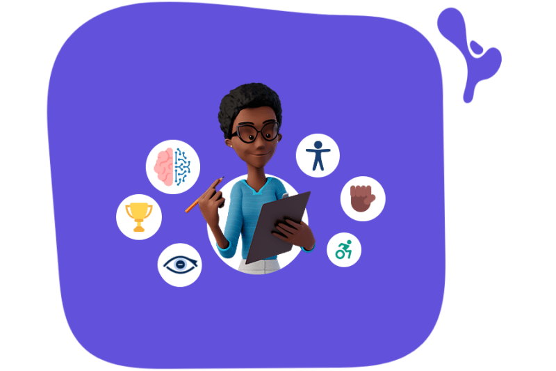 accessibility figure highlighting visual, auditory, cognitive, or motor impairments